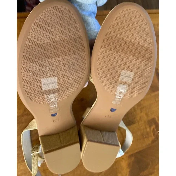 NEW Rothys The Knot Sandal Golden Shimmer Metallic Block Heel Womens 10.5 - Picture 13 of 14